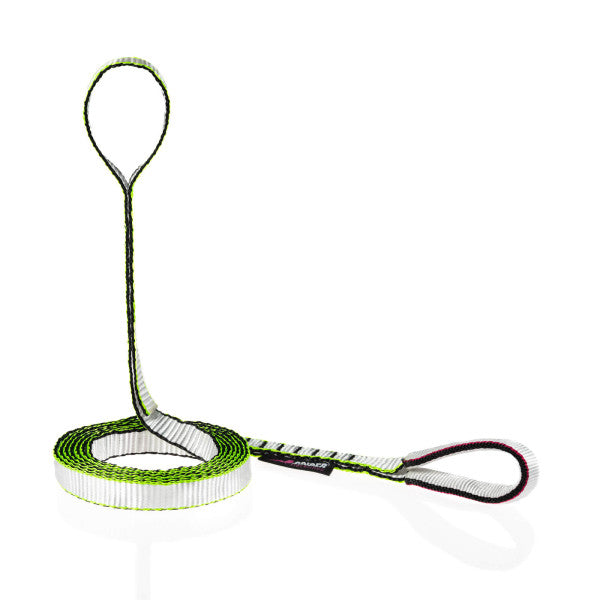 Backup Extender Green Mamba enrollado, con lazos cosidos en ambos extremos
