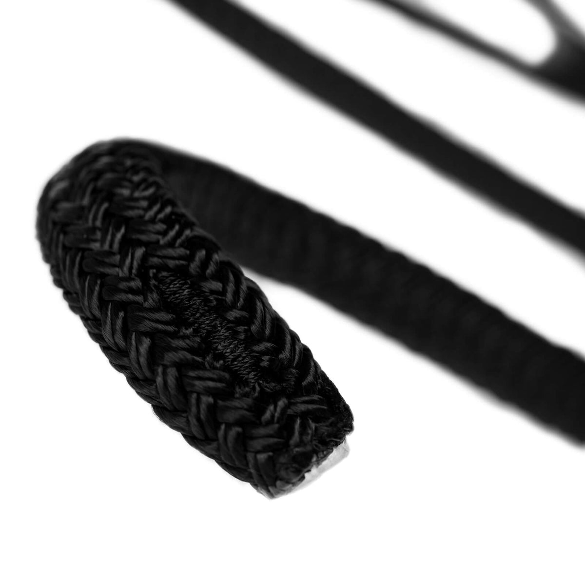 Detalle del extremo empalmado y cosido del leash