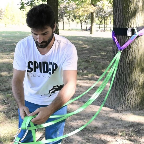 Montando la línea en el árbol con el sistema primitivo