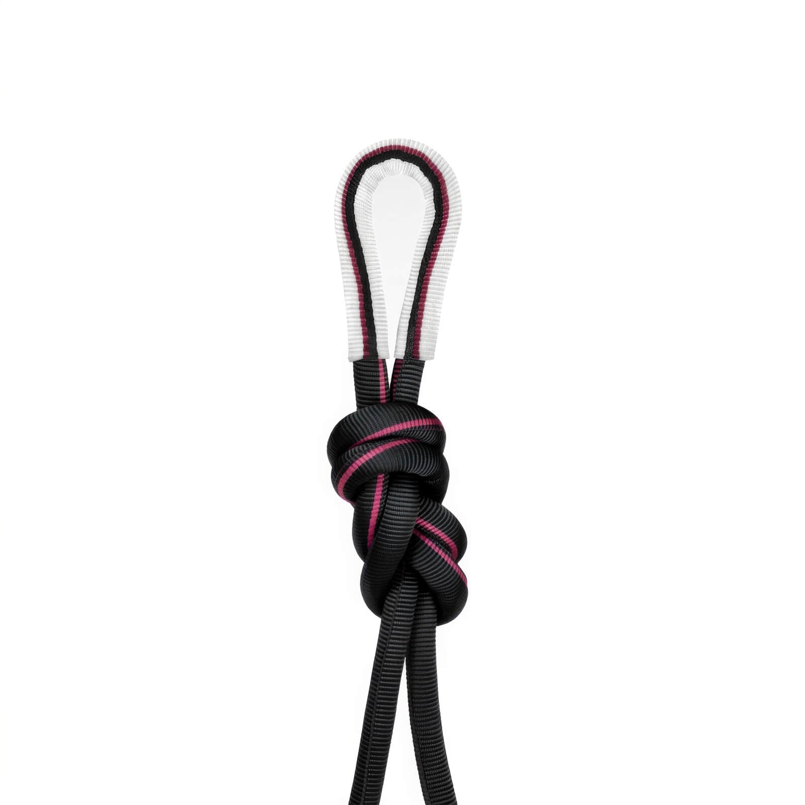 Black Highline Leash negro con línea magenta, enrollado