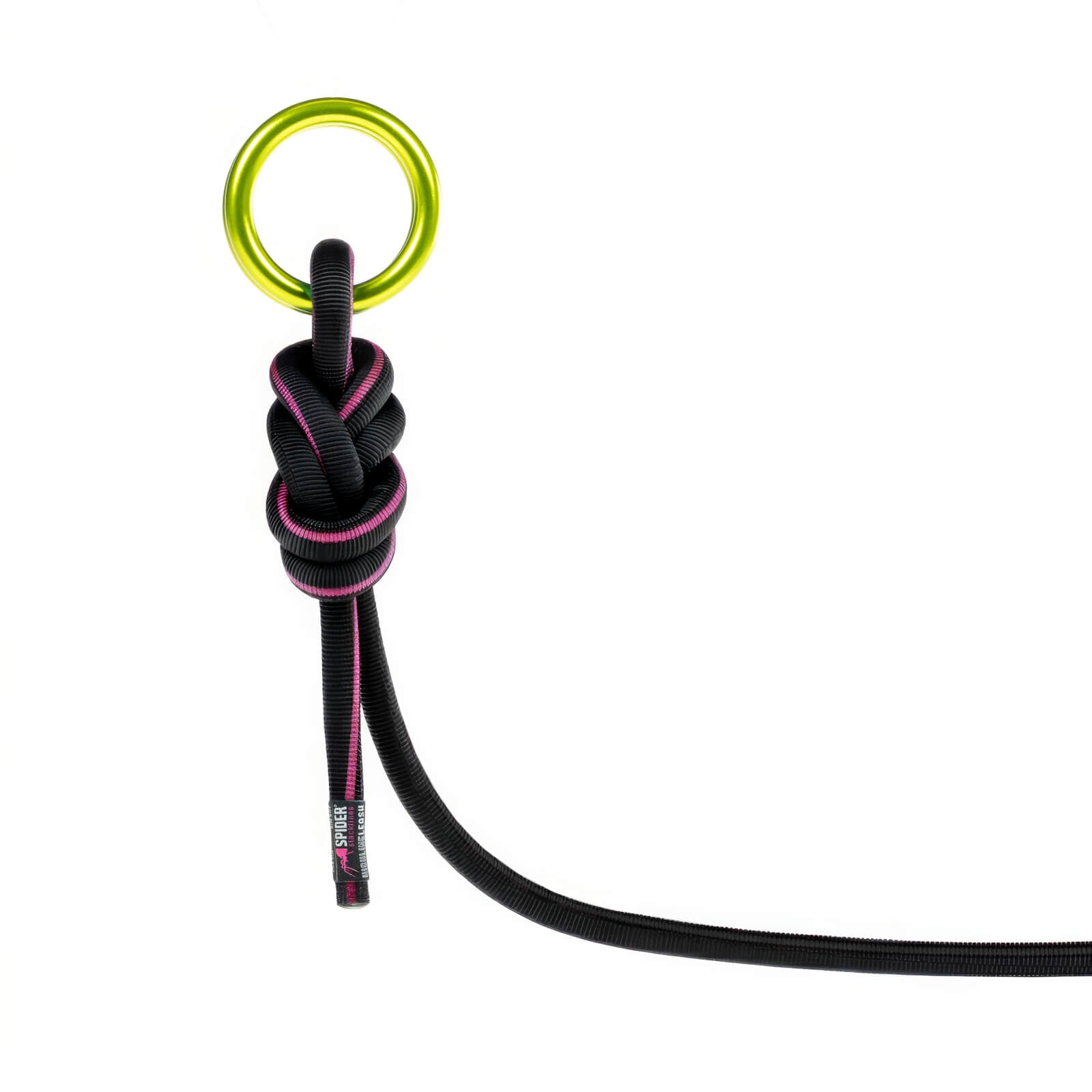 Leash negro montado con anilla de highline (anilla no incluida)