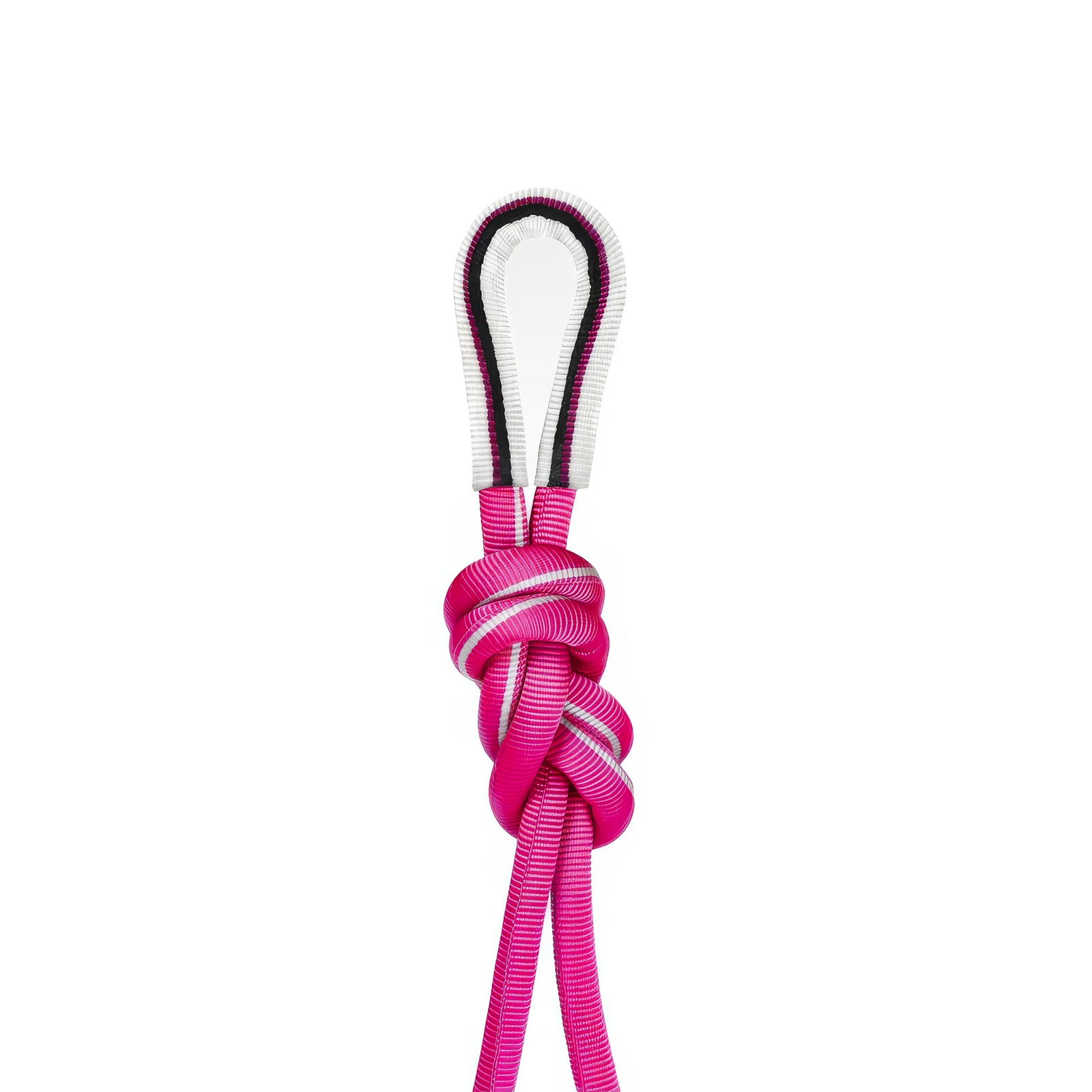 Pink Highline Leash rosado con línea blanca, enrollado
